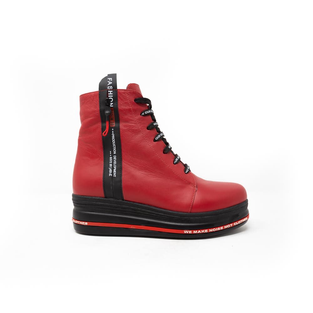 wedge red boots